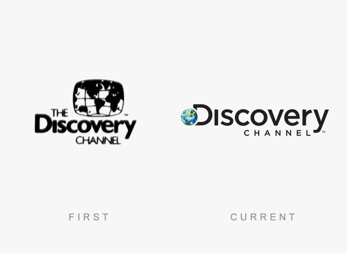 Discovery channel logo kedysi a dnes