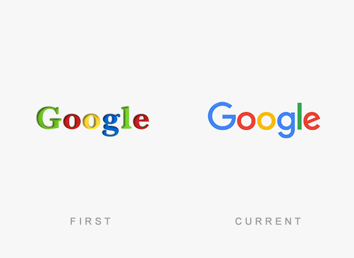 Google logo kedysi a dnes