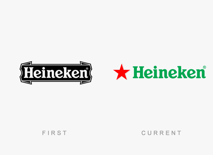 Heineken logo kedysi a dnes