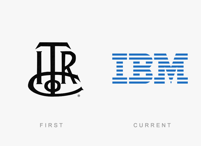 IBM logo kedysi a dnes