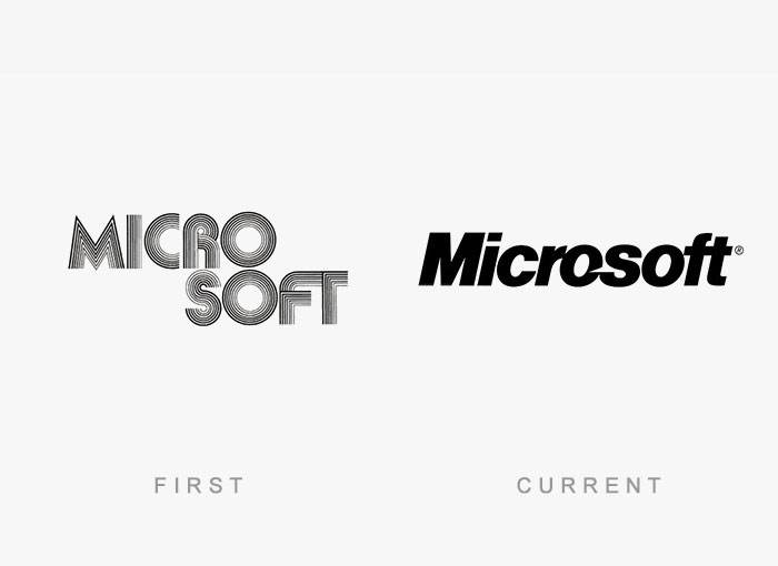 Microsoft logo kedysi a dnes