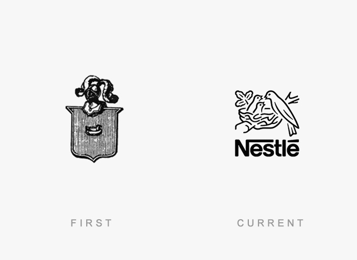 Nestle logo kedysi a dnes