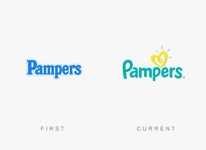 Pampers logo kedysi a dnes