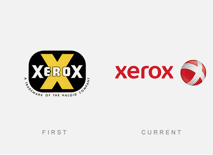 Xerox logo kedysi a dnes